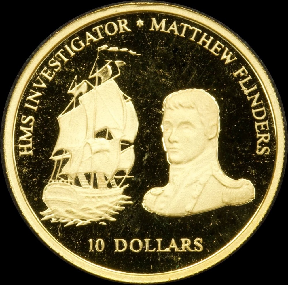 Fiji 2002 Gold 10 Dollar Proof Coin Matthew Flinders product image