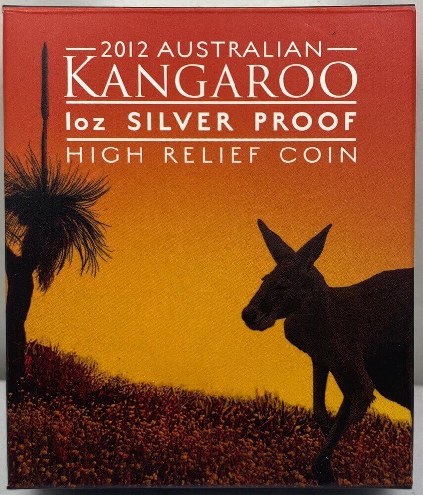 2012 Silver 1oz High Relief Proof Coin Australian Kangaroo product image