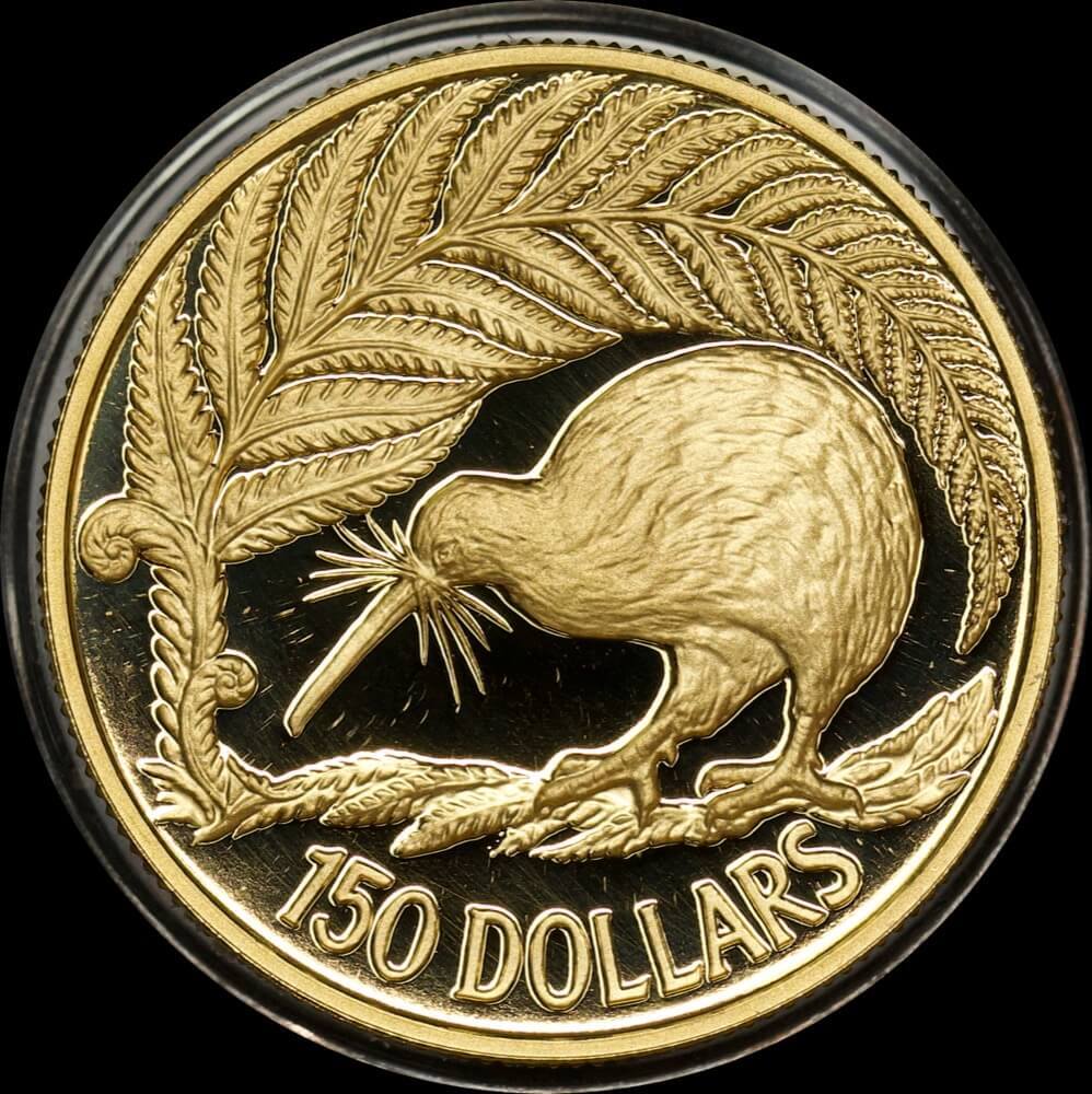 New Zealand 1990 Gold 150 Dollar Proof KM# 77 Kiwi product image