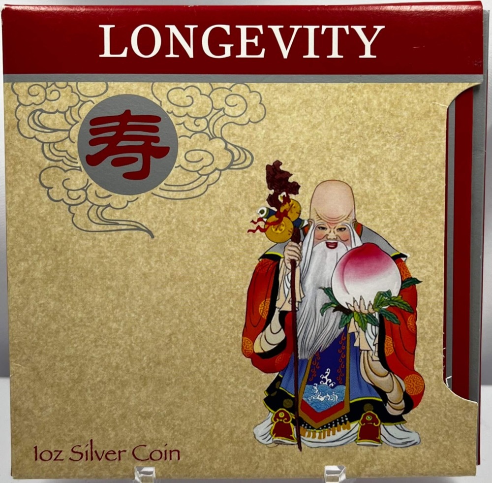 2009 Silver 1oz Coloured Rectangular Coin Longevity product image