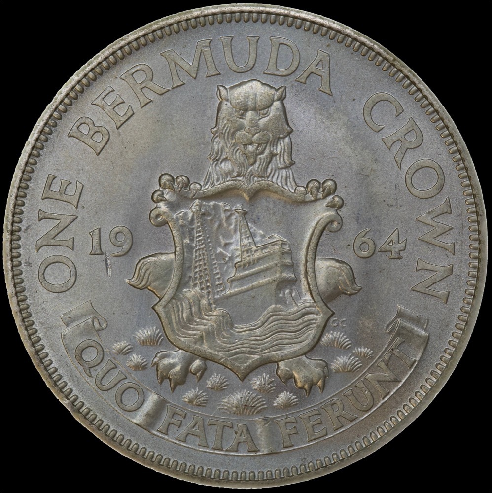 Bermuda 1964 Silver 1 Crown KM#14 Uncirculated product image