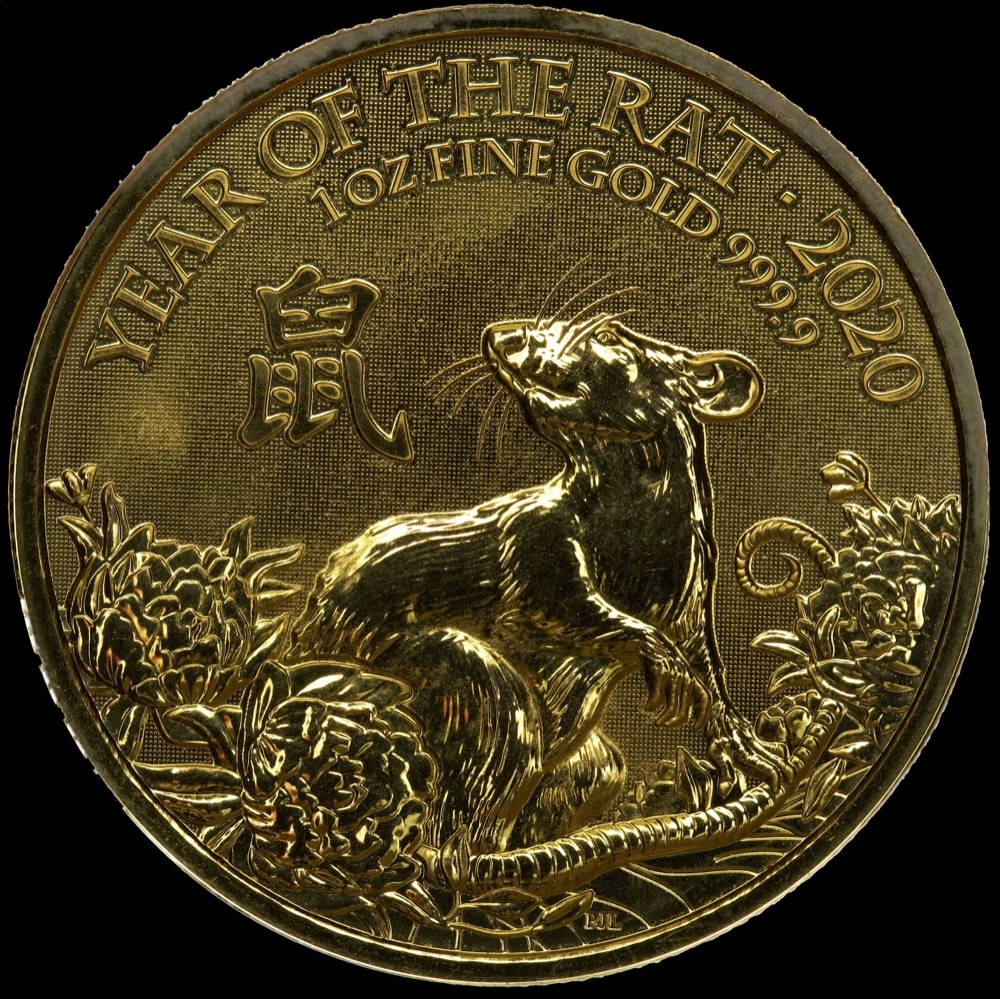 Great Britain 2020 Gold 100 Pound Lunar Year of the Rat product image