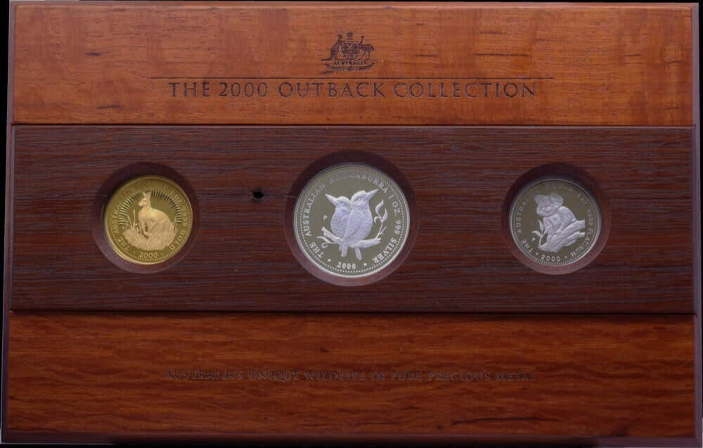 2000 Gold Platinum Silver Outback Collection 3 Coin Proof Set product image