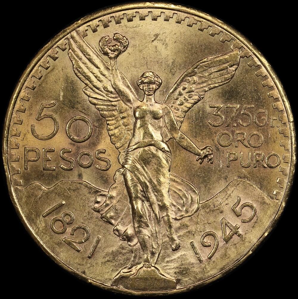 Mexico 1945 Gold 50 Peso KM# 481 Uncirculated product image