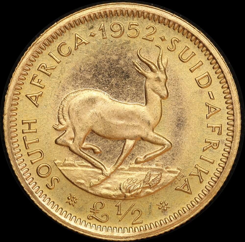 South Africa 1952 Gold Half Pound KM# 42 Uncirculated product image