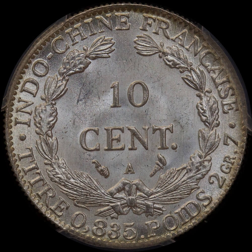 French Indo China 1911-A Silver 10 Cents Lec #150 PCGS MS64 product image