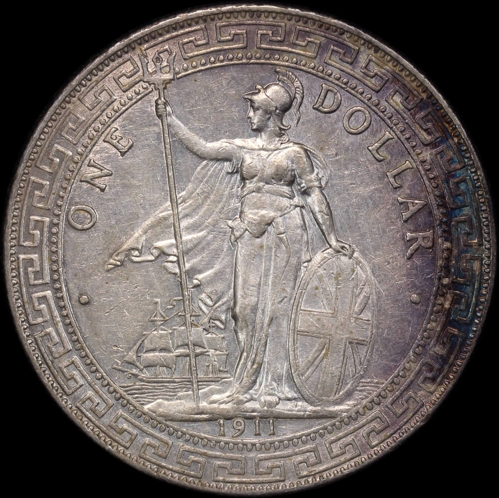 Great Britain 1911-B Silver Trade Dollar KM#T5 about Unc product image