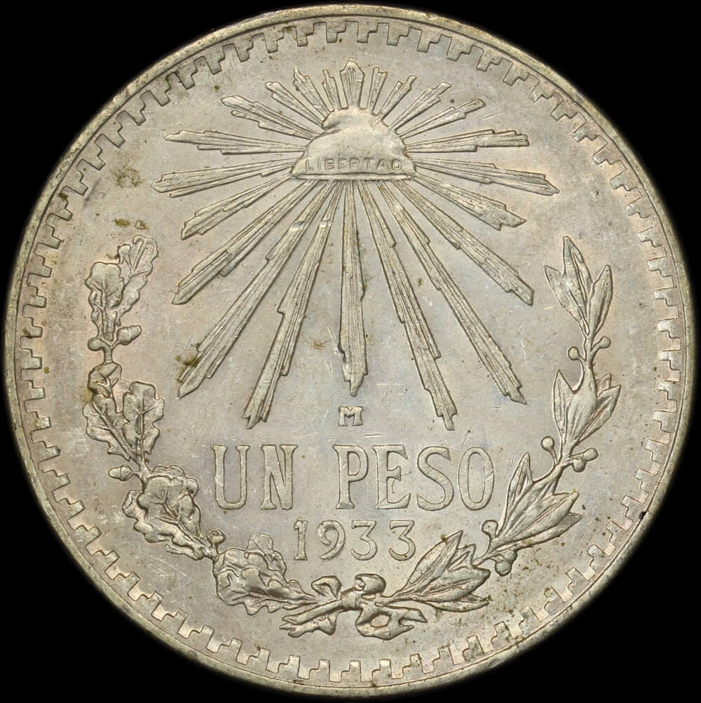 Mexico 1933 Silver Peso KM# 455 Uncirculated product image