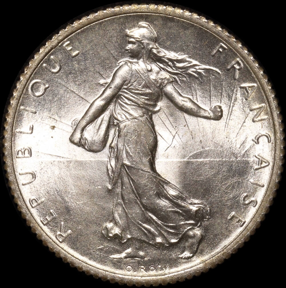 France 1916 Silver 1 Franc KM# 844.1 Uncirculated product image