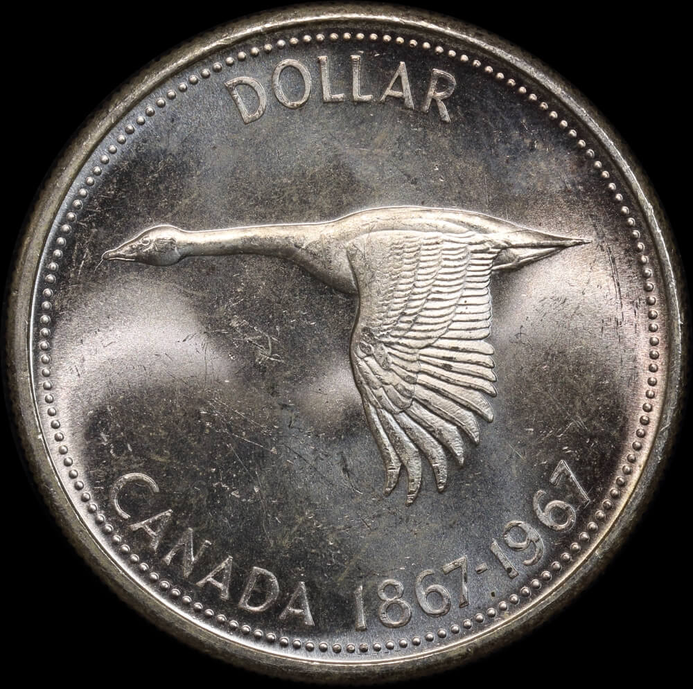 Canada 1967 Silver 1 Dollar KM#70 Uncirculated product image