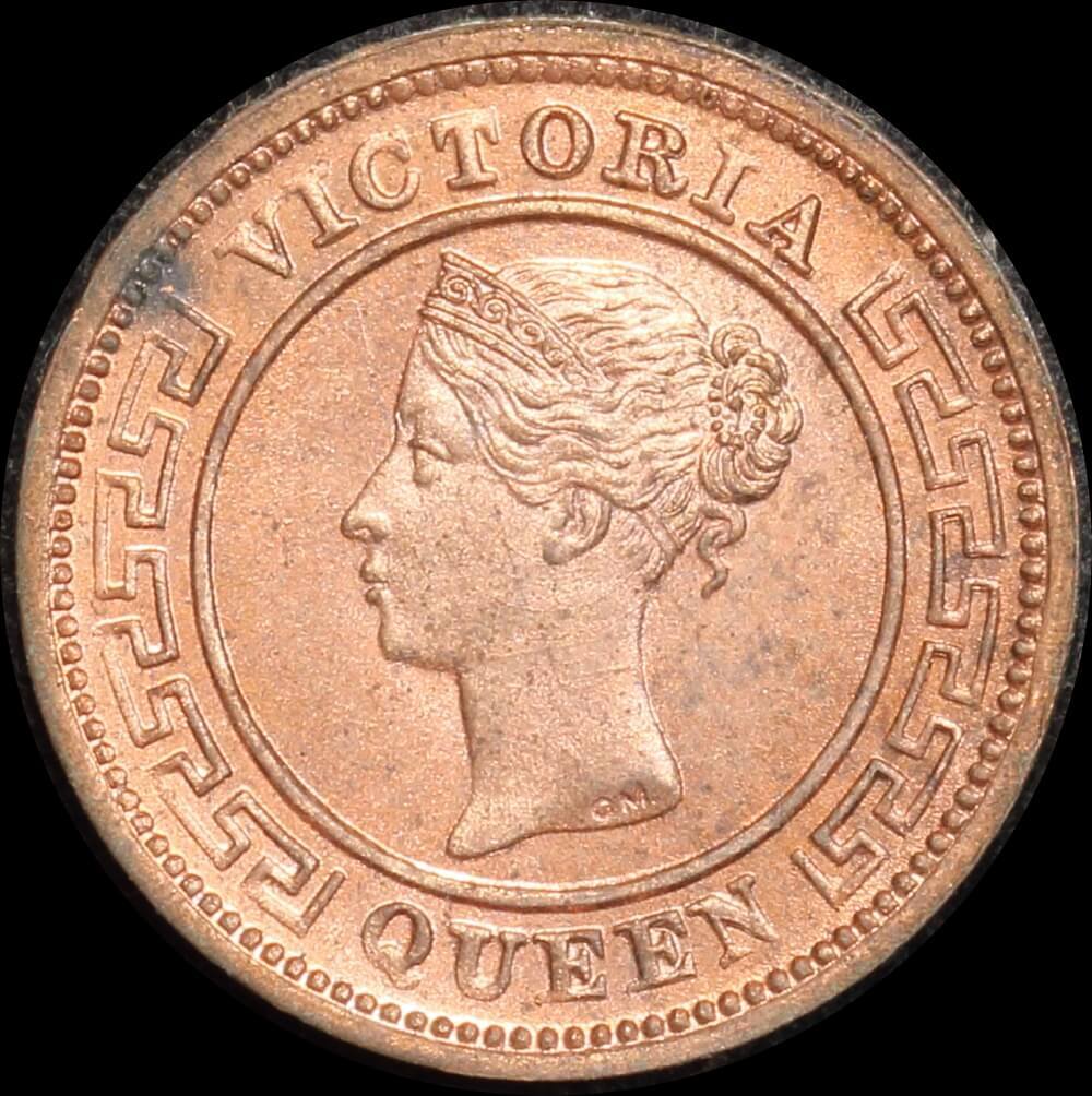Ceylon 1898 Copper Quarter Cent KM# 90 Choice Uncirculated product image