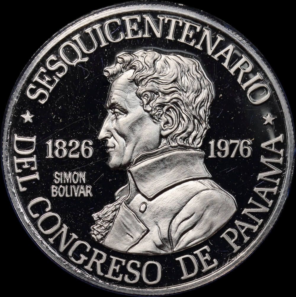 Panama 1976 Platinum Proof 150 Balboas KM# 43 150th Anniversary - Pan Congress product image