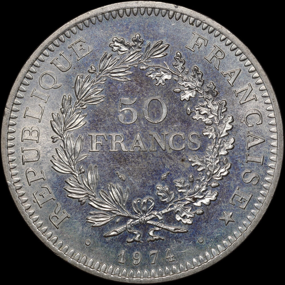 France 1974 Silver 50 Franc KM# 941.1 Choice Uncirculated product image