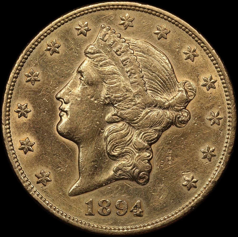 United States 1894 Gold Twenty Dollar Double Eagle good EF product image