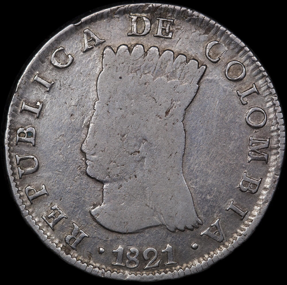 Colombia (Cundinamarca) Silver 8 Reales KM# C6 about Very Fine product image