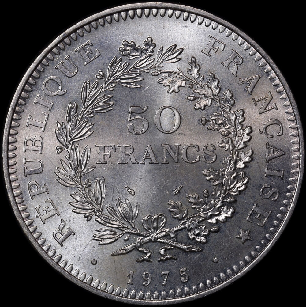 France 1975 Silver 50 Franc KM# 941.1 Choice Uncirculated product image