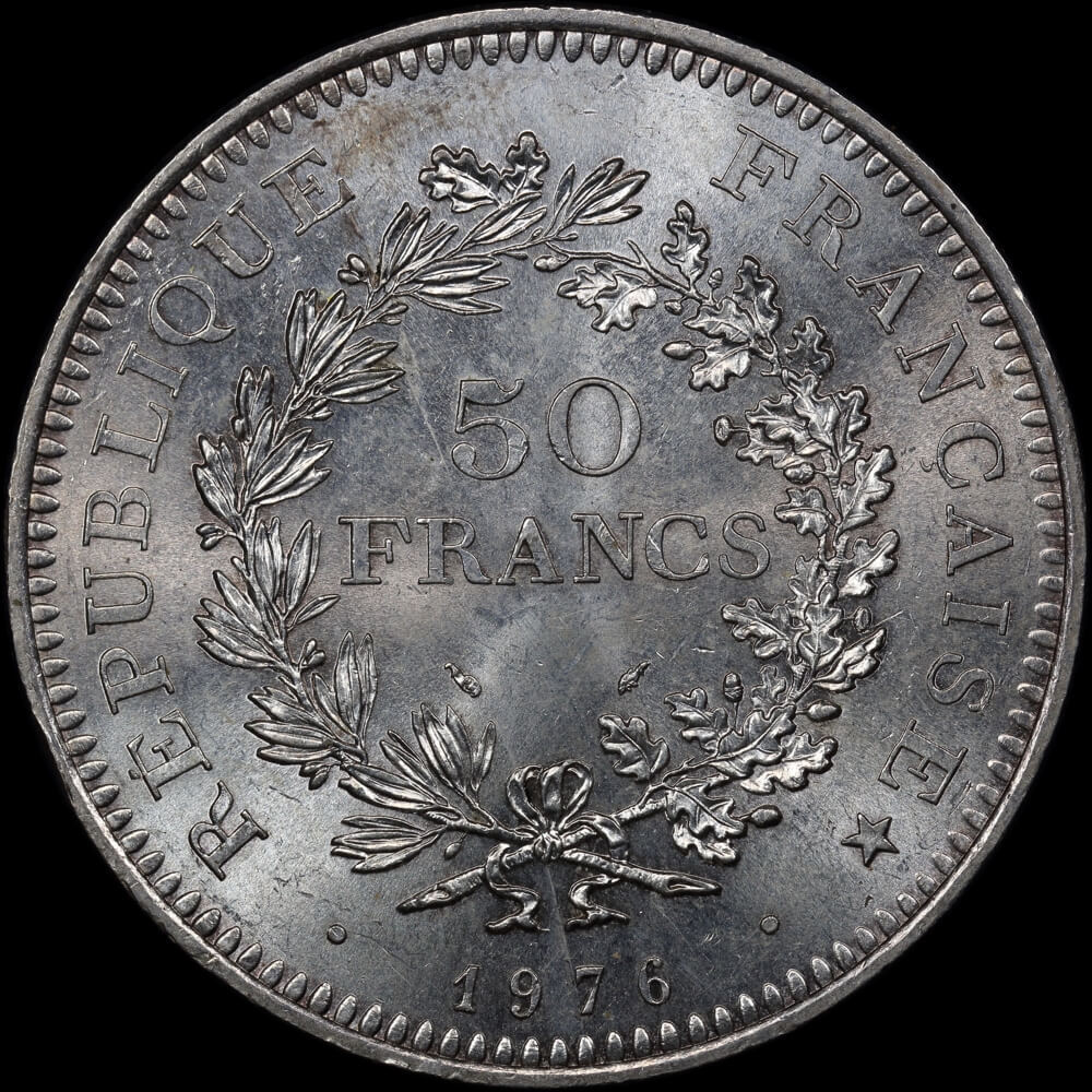 France 1976 Silver 50 Franc KM# 941.1 Choice Uncirculated product image