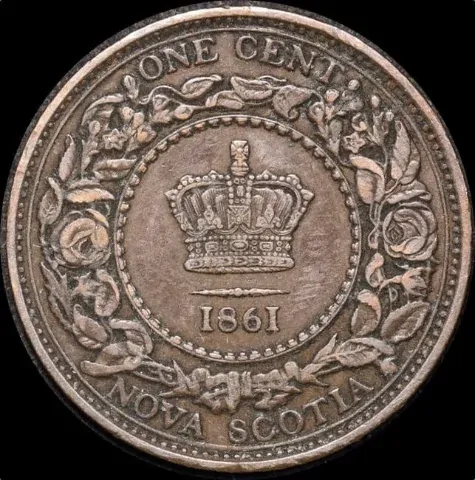 Canada (Nova Scotia) 1861 Bronze 1 Cent KM# 8 good VF product image