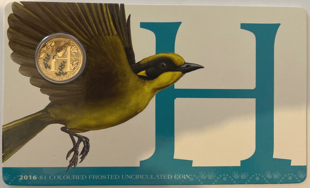 2016 Carded One Dollar Uncirculated Coin Alphabet - H is for Honeyeater product image