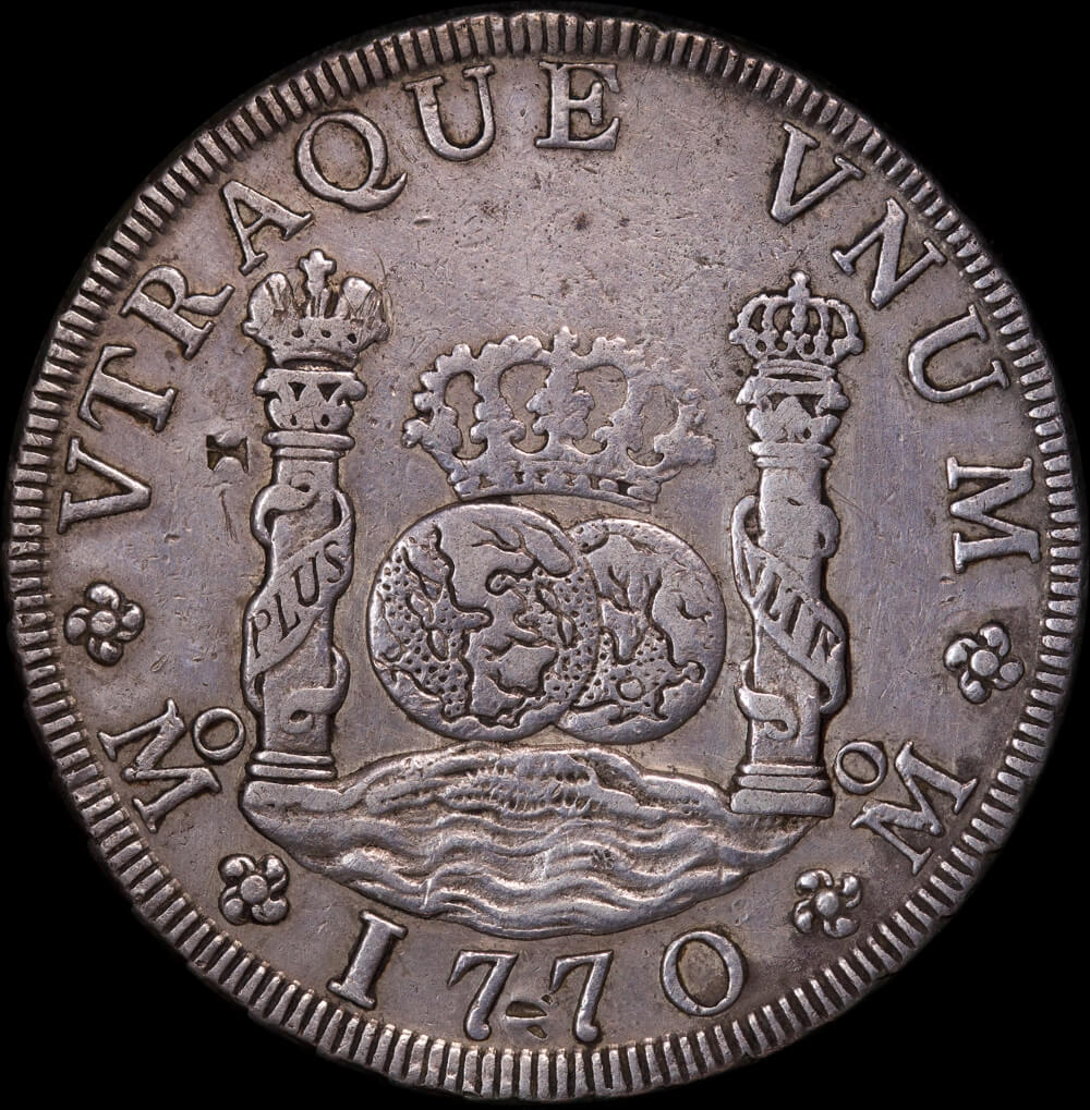 Mexico 1770 Silver 8 Reales KM#105 good VF product image