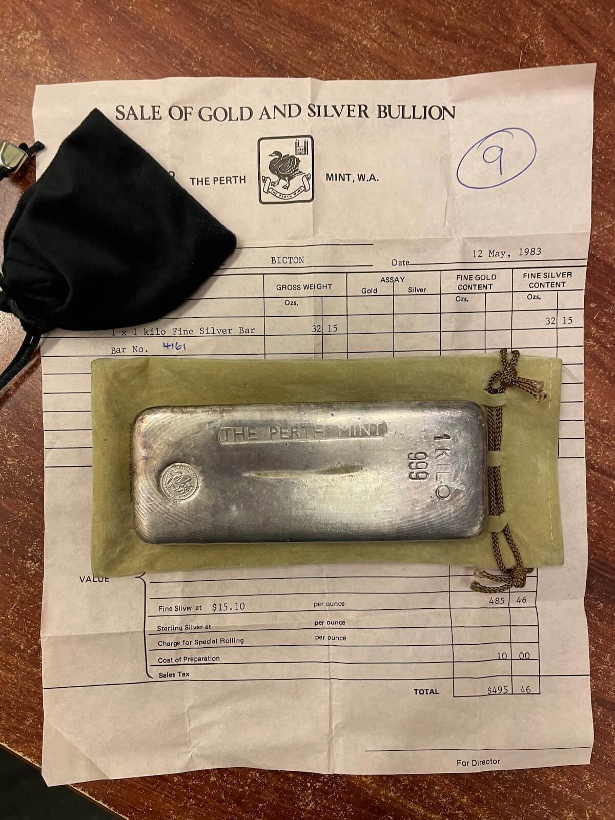 Perth Mint Vintage Silver One Kilo Cast Ingot 99.9% product image