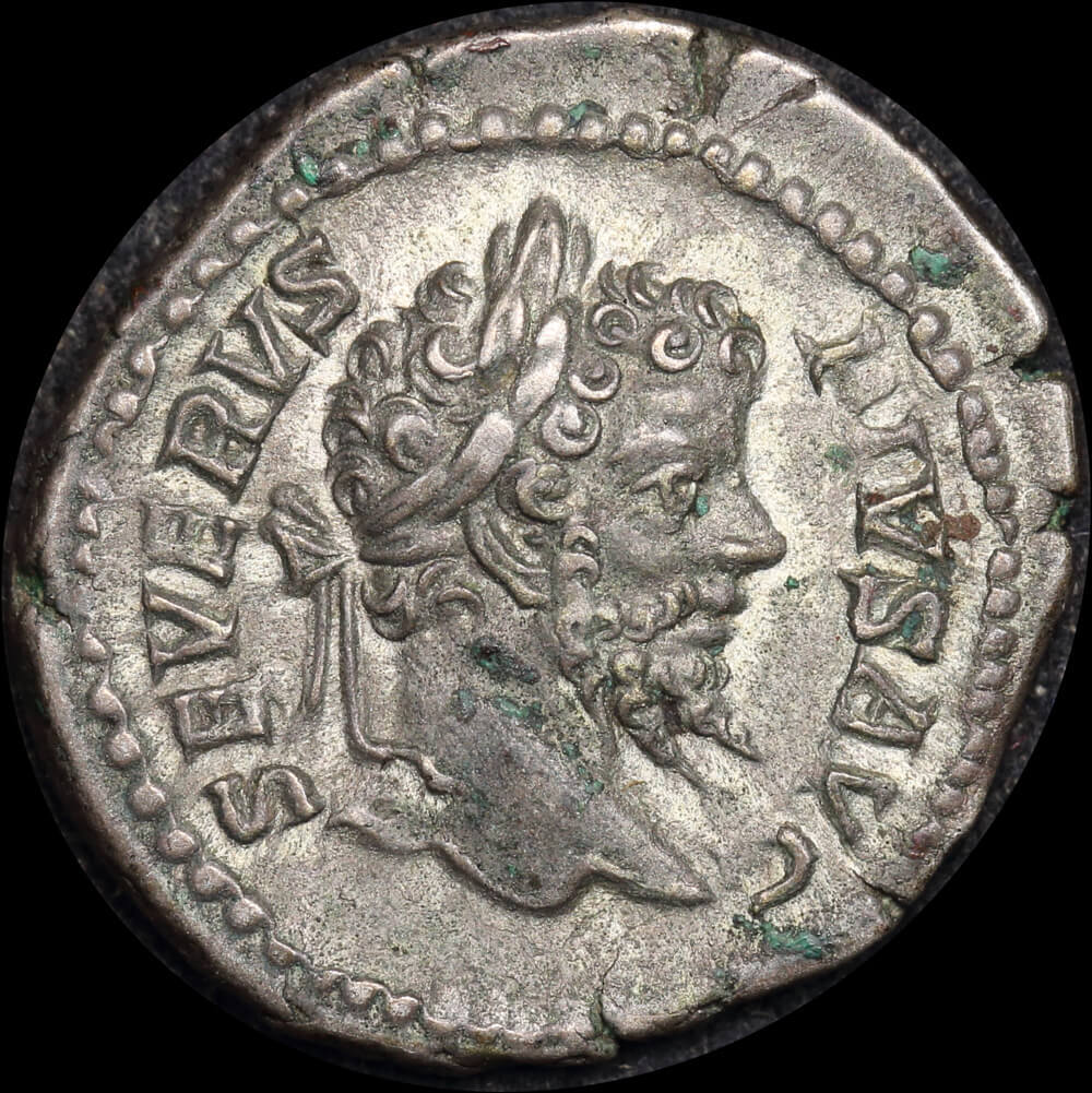 Ancient Rome (Imperial) 202 - 210 AD Septimius Severus Silver Denarius Victory RIC IV 295 good VF product image