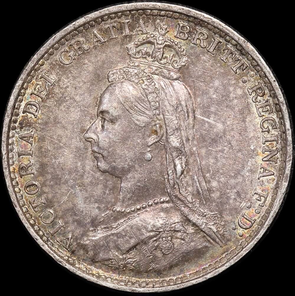 1887 Silver Threepence Victoria Jubilee S#3931 about Unc product image