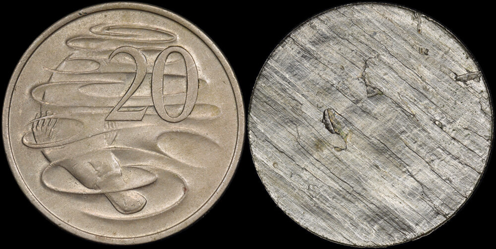 1973 Twenty Cents Split Planchet good EF product image