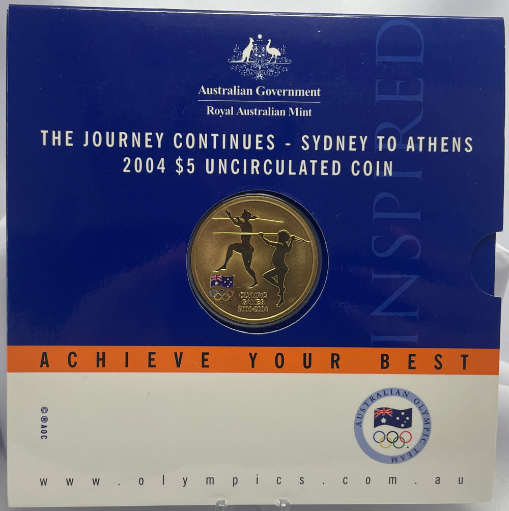 2004 $5 Uncirculated Coin The Journey Continues - Sydney to Athens product image