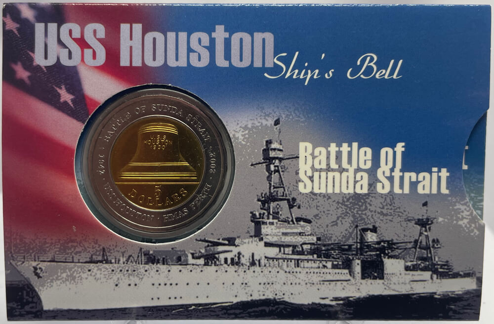 2002 5 Dollar Uncirculated Coin - USS Houston Ship's Bell product image