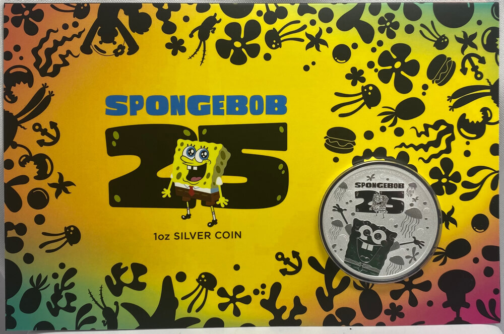 Tuvalu 2023 Silver 1oz Uncirculated Coin - Spongebob 25 Years product image