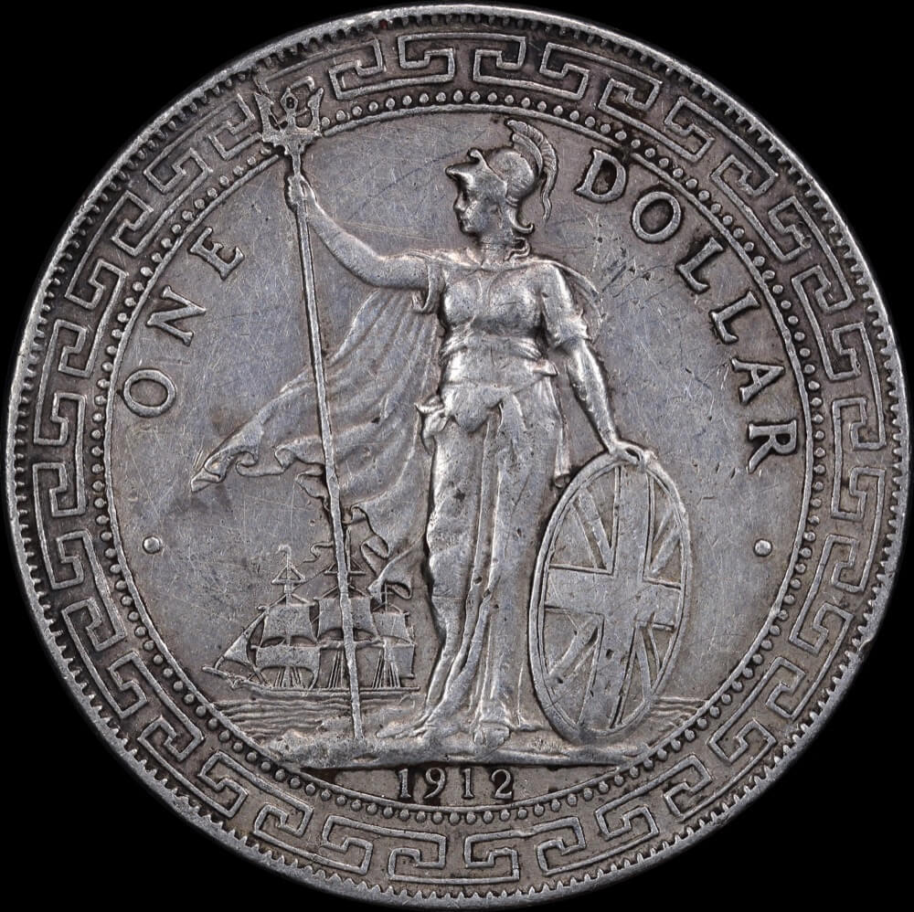 Great Britain 1912-B Silver Trade Dollar KM#T5 good VF product image