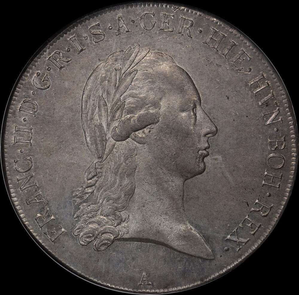 Austrian Netherlands 1793A Silver Kronenthaler Francis II Dav#31286 NGC MS63 product image