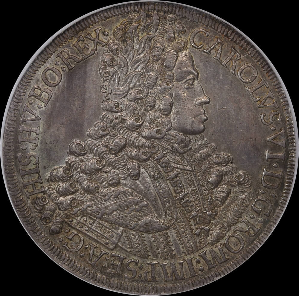 Austria (Hall) 1713 Silver Thaler Charles VI Dav#1050 NGC AU58 product image