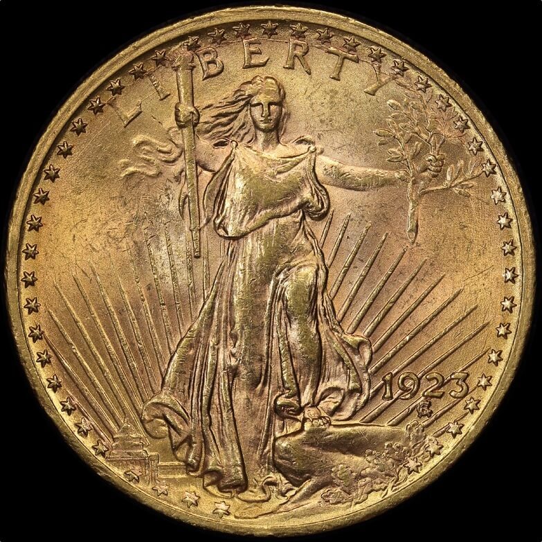 United States 1923 Gold Twenty Dollar Saint-Gaudens KM# 131 Uncirculated product image