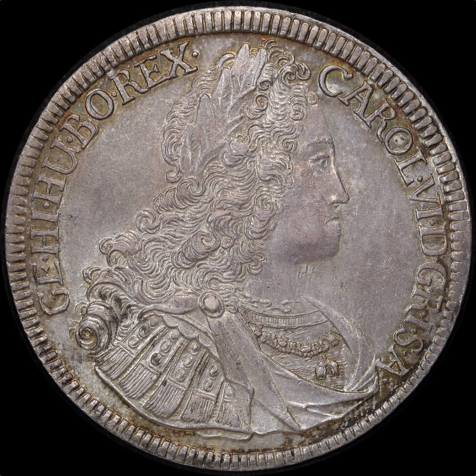 Austria (Hall) 1729 Silver Thaler Charles VI Dav#1054 about Unc product image