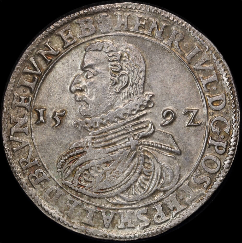 German States (Brunswick) 1592 Silver Thaler Dav# 9072 about Unc product image