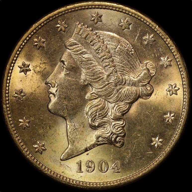 United States 1904 Gold 20 Dollar Double Eagle Choice Unc product image