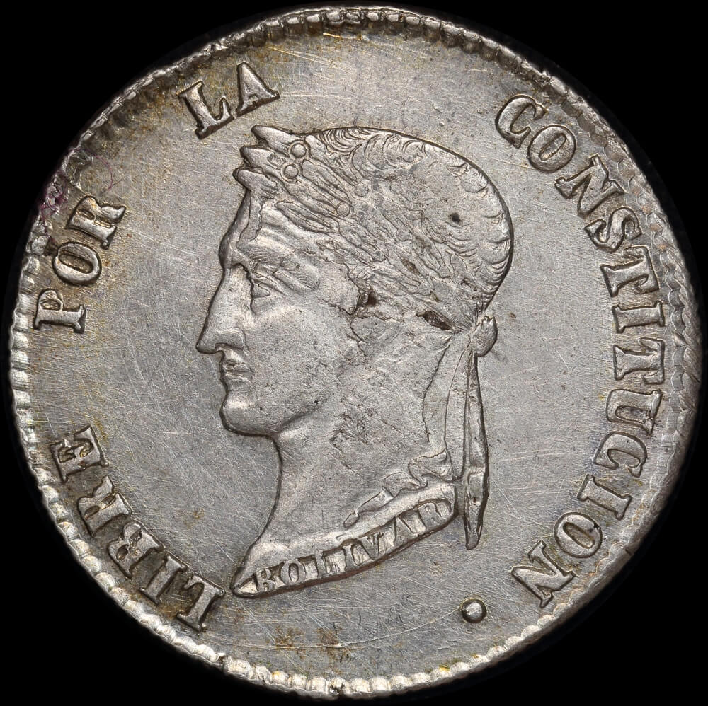 Bolivia 1856 Silver 4 Sol F.J KM#123.2 good EF product image