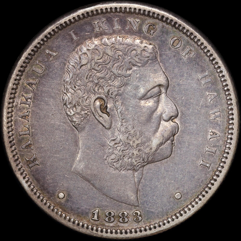 Hawaii 1883 Silver Half Dollar KM#6 good EF product image