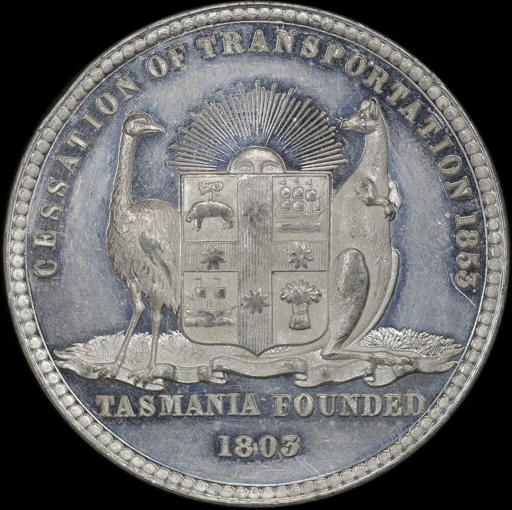 1853 White Metal Cessation of Transportation to Tasmania Medal product image