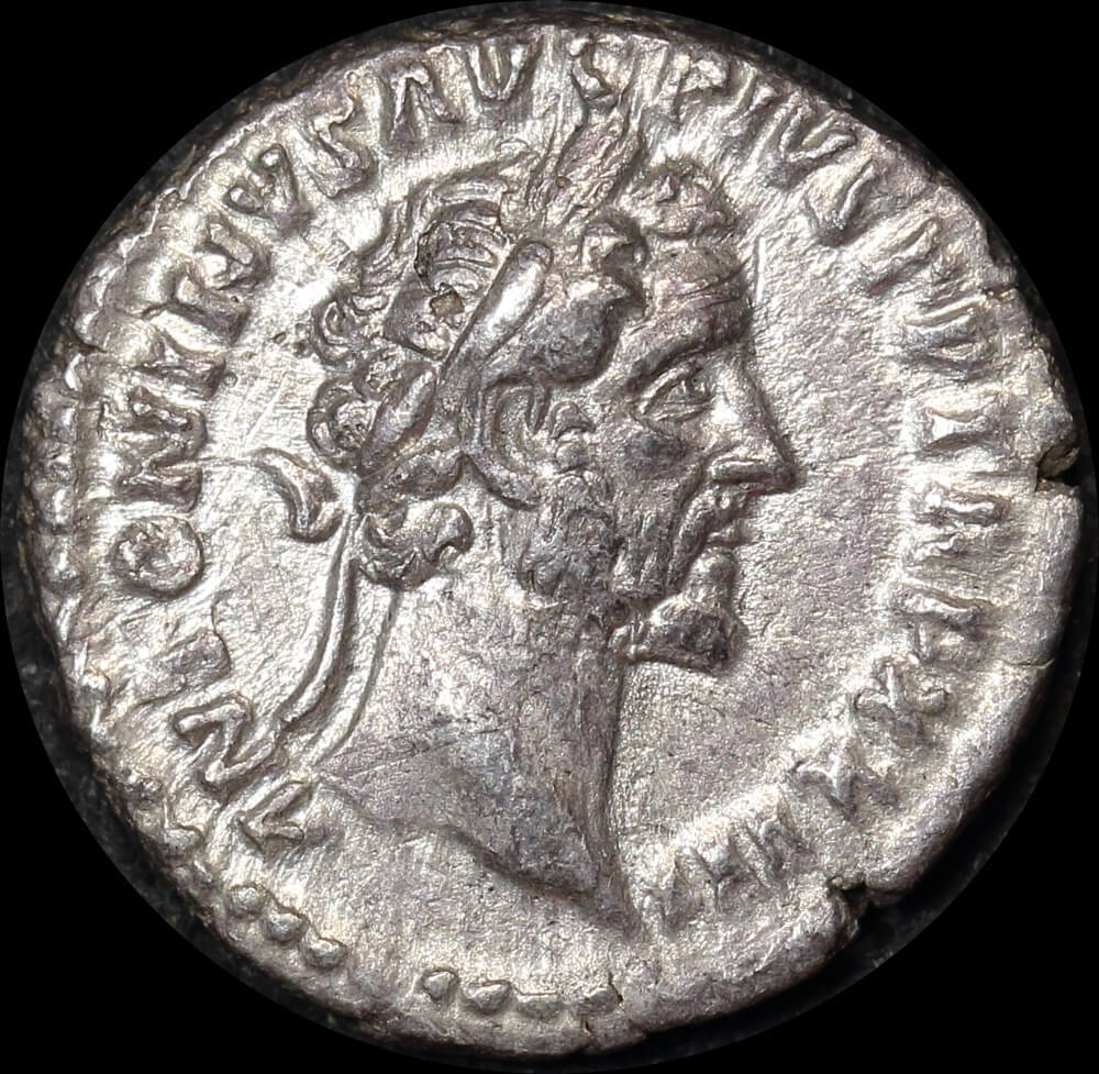 Ancient Rome (Imperial) 158-159CE Antoninus Pius Silver Denarius Felicitas RIC III 285A good VF product image