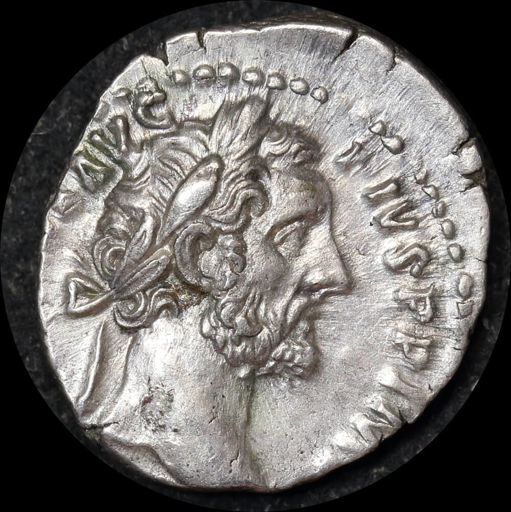 Ancient Rome (Imperial) 155-156 CE Antoninus Pius Silver Denarius Annona RIC III 249 good VF product image