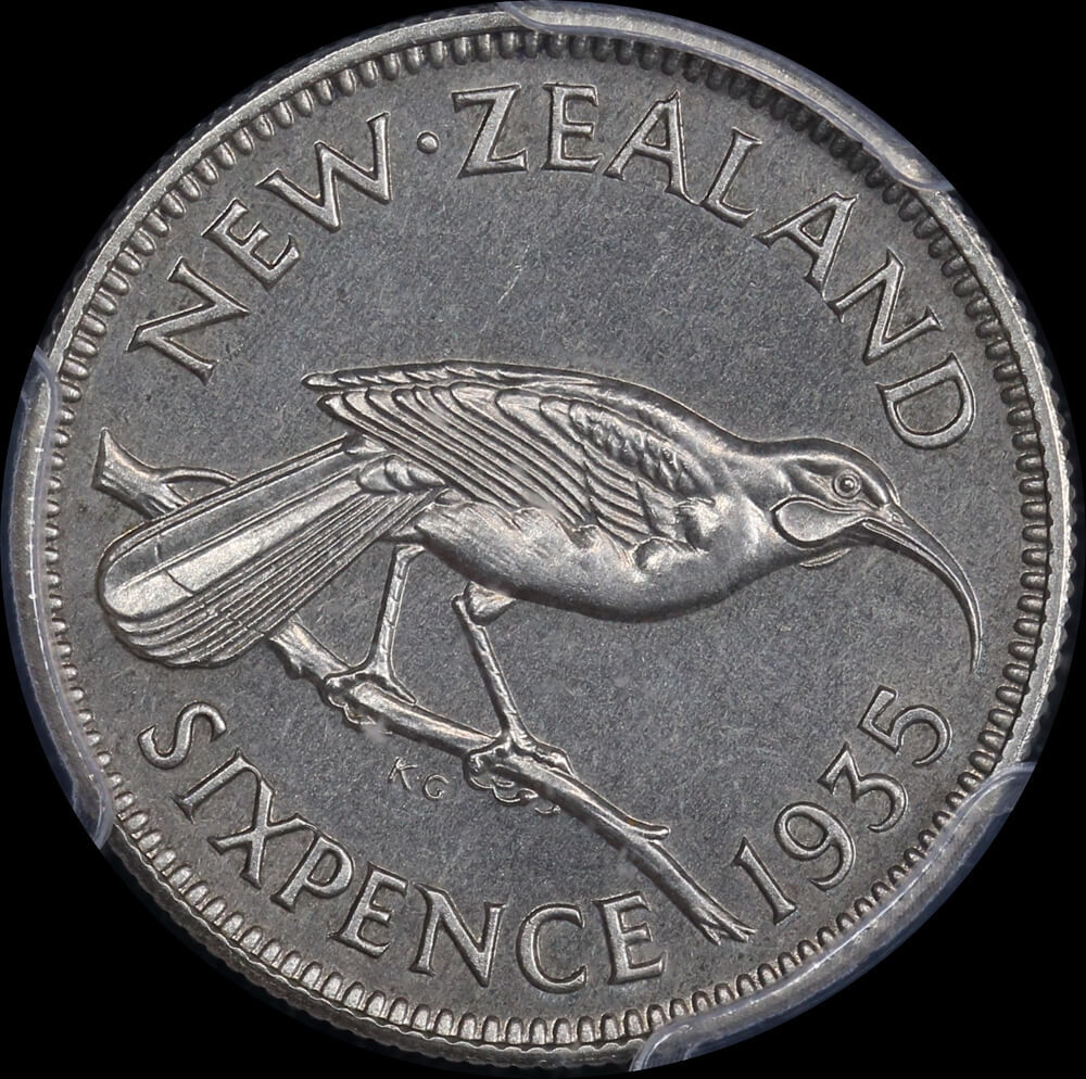 New Zealand 1935 Silver Sixpence KM#2 PCGS PR65 product image