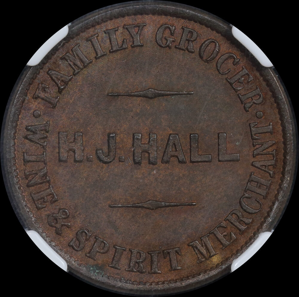 Undated Hall/Dease Mule Copper Halfpenny Token KM#Tn26 NGC MS63BN product image