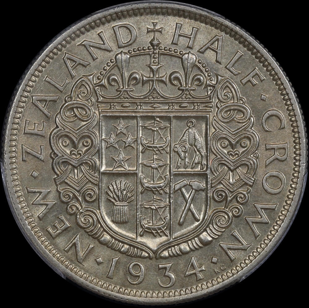 New Zealand 1934 Silver Half Crown KM#5 PCGS MS64 product image