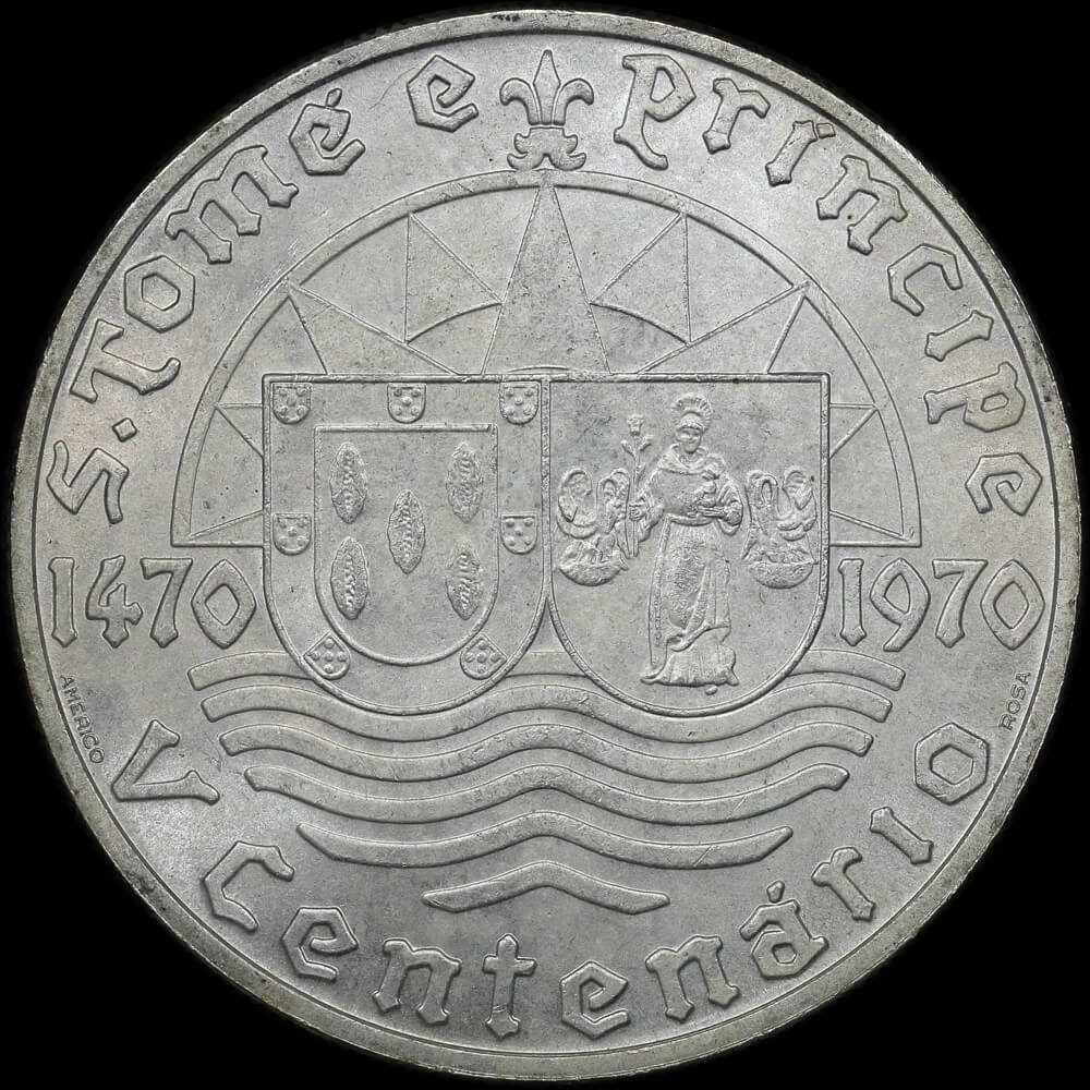 Portugal Sao Tome and Principe 1970 Silver 50 Escudos KM#21  product image