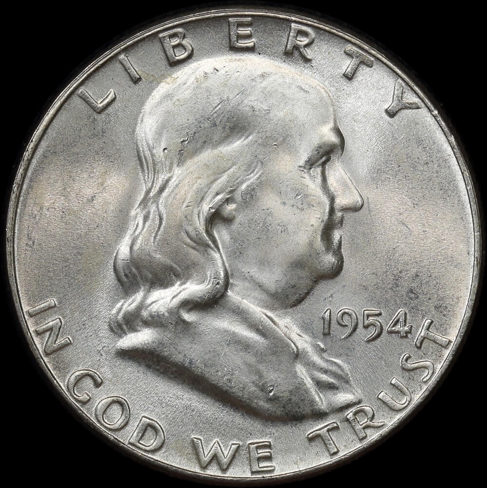 United States 1954 Silver Franklin Half Dollar KM#199 Choice Unc product image