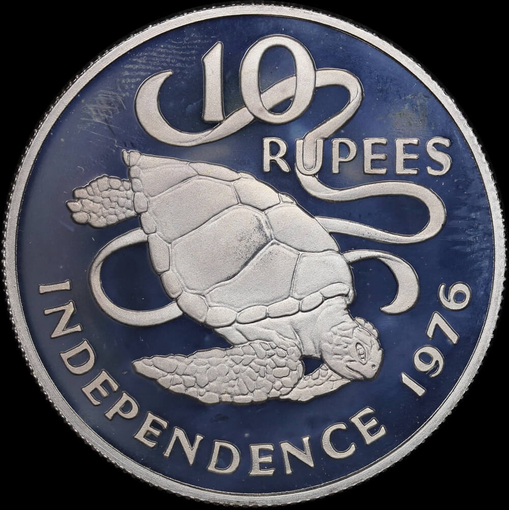 Seychelles 1976 Silver Proof 10 Rupees KM#28a Independence product image