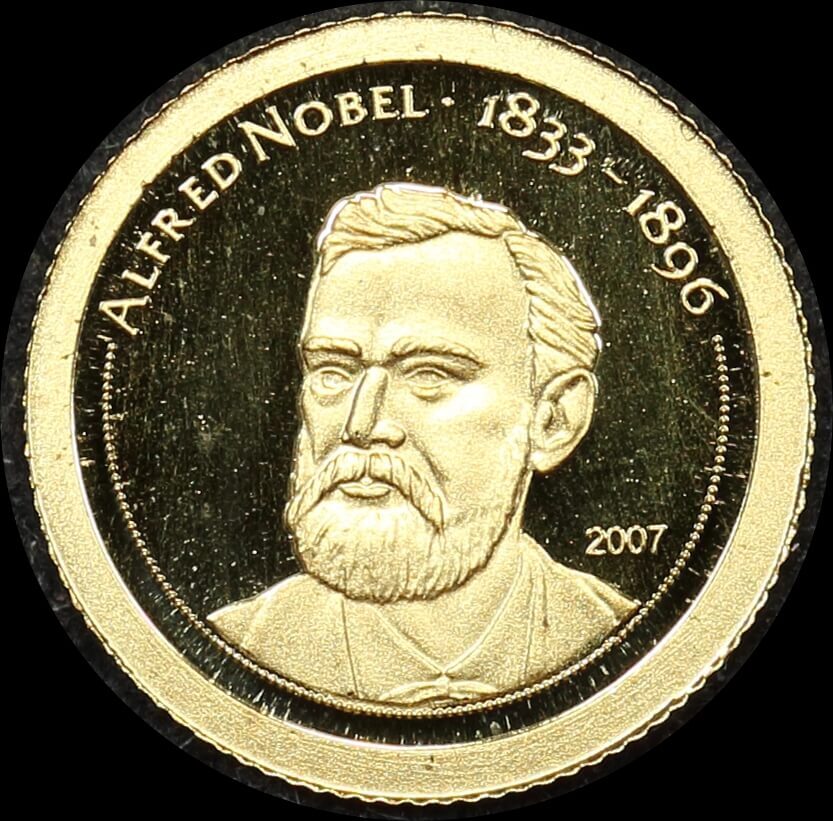 Mongolia 2007 Gold 500 Togrog Half Gram Coin - Alfred Nobel product image